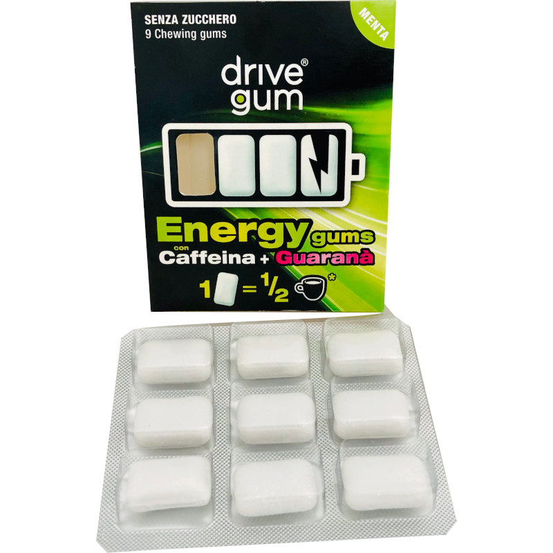 Drive gum chewing gum con caffeina e guaranà