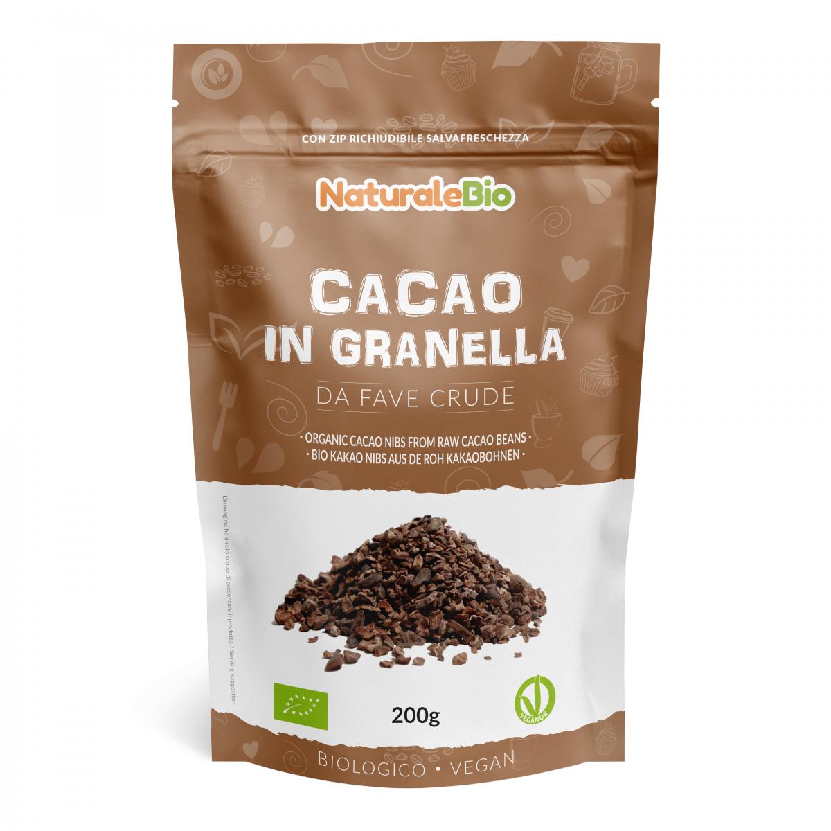 Cacao in Granella Bio da fave crude NaturaleBio